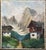 1940s European Alps Oil Painting on Old Advertisement Board For Sale - Image 11 of 11