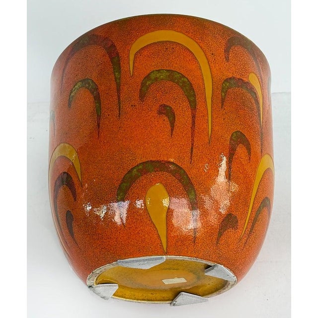 Vintage Italian Abstract Decorated Pottery Planter, Vibrant Glazes For Sale In Miami - Image 6 of 6