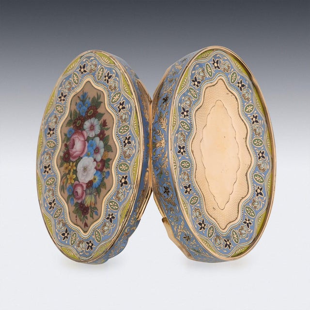 Antique 19th Century Swiss 18k Gold & Enamel Snuff Box, Geneva, 1830s For Sale - Image 12 of 18