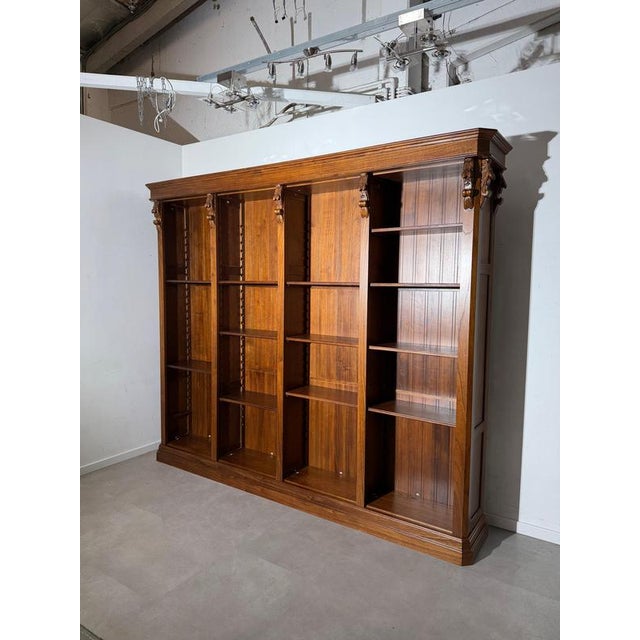Large Bookcase Cabinet in Elm Wood For Sale - Image 3 of 12