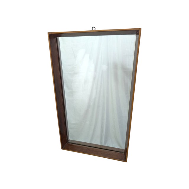 Vintage Mirror with Teak Frame For Sale - Image 9 of 9