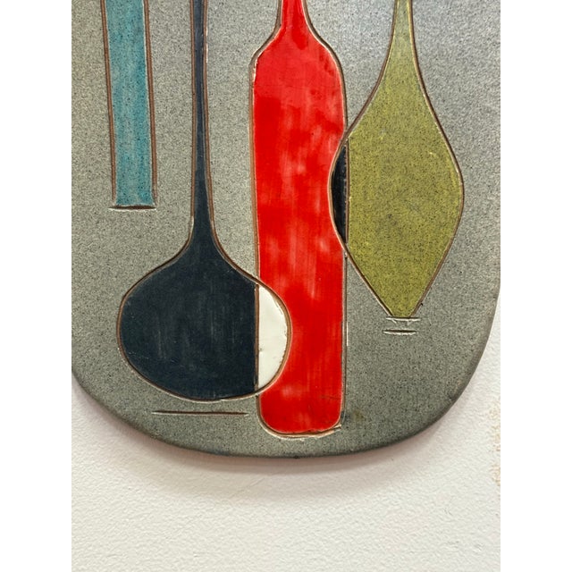 Bitossi Vintage Bitossi for Raymor Mid Century Modern Plaque Circa 1955 For Sale - Image 4 of 6