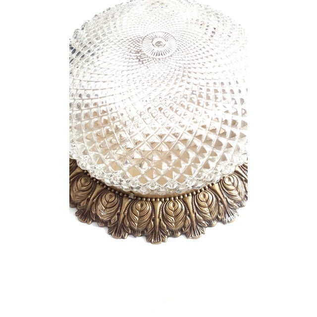 1970s Brass and Crystal Glass Ceiling Lamp from Unbekannt, 1970s For Sale - Image 5 of 7