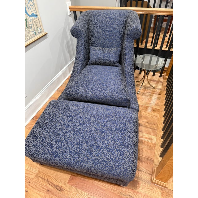 2000 - 2009 Baker Furniture Thomas Pheasant Villa Club Chair and Ottoman For Sale - Image 5 of 12