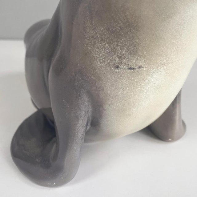 Mid-Century Italian Ceramic Sculpture of a Sea Lion by Urbano Zaccagnini, 1920s For Sale - Image 12 of 16