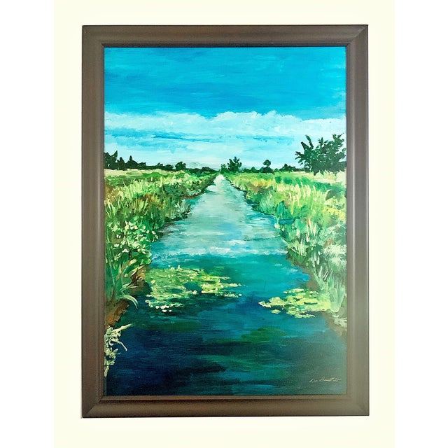 Original Canal Painting on Canvas, Florida Artist Dan Bennett For Sale In West Palm - Image 6 of 6