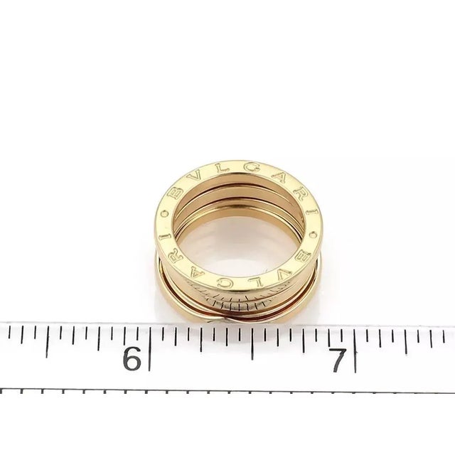Gold Bvlgari B.zero1 Three Band Ring in 18k Yellow Gold Ring - Size 53 For Sale - Image 8 of 8