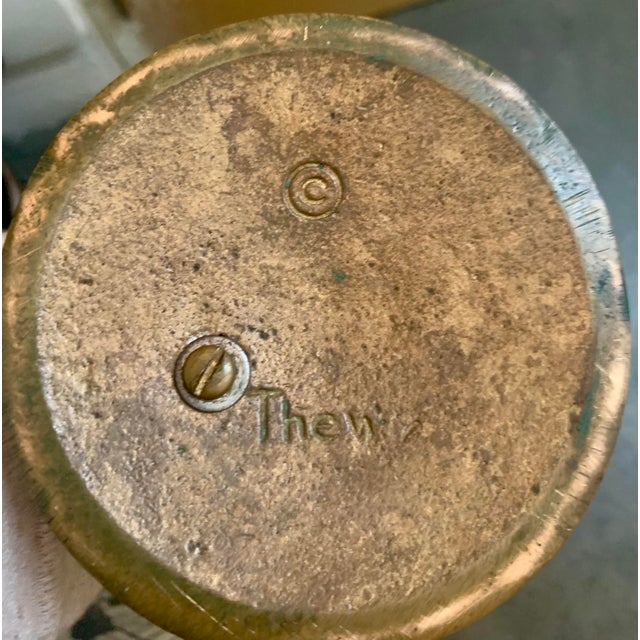 1930s Art Deco Bronze Nude Figurative Candlestick by Robert Garrett Thew, C. 1930 For Sale - Image 5 of 5