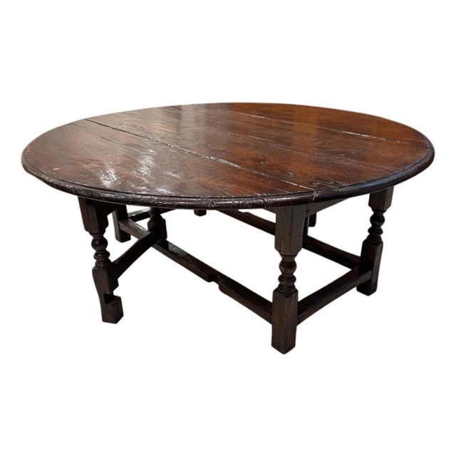 Antique English Oak Drop-Leaf Coffee Table For Sale