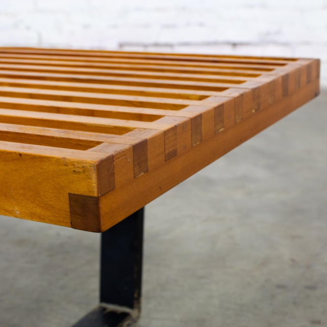Early Mid Century Modern George Nelson Platform Bench for Herman Miller Maple Slats Black Painted Legs For Sale - Image 10 of 18