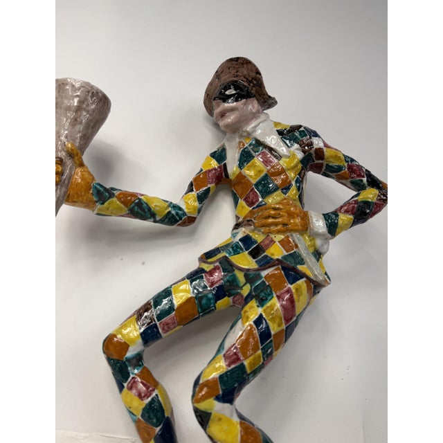 Antique Terracotta Harlequin Sculpture, Italy, 1950s For Sale - Image 4 of 14