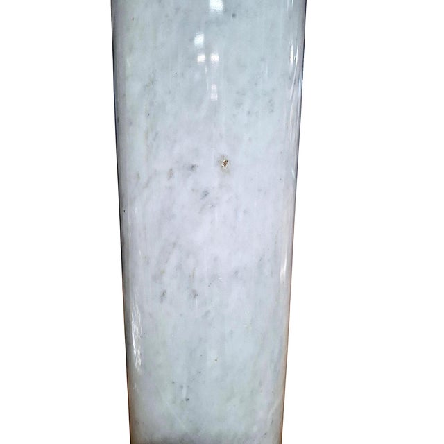 White Marble Neoclassical Pedestal For Sale - Image 9 of 16