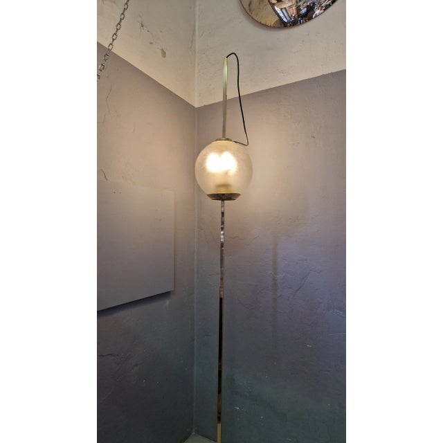 Brass Model Balloon LTE10 Floor Lamp with Beige Base by Luigi Caccia Dominioni for Azucena, 1990s For Sale - Image 10 of 14