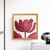 Original Framed Tulip Painting, Red Floral Wall Art, Acrylic on Canvas in Gold Bamboo Frame, 13x13 Botanical Boho Home Decor by Tatiana Duperault For Sale - Image 4 of 4