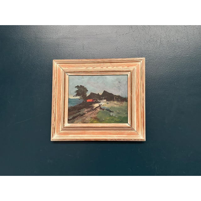 Arne Aspelin, Coastal Landscape with Cottage, 1960s, Oil on Panel, Framed For Sale - Image 11 of 14