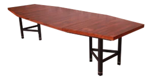 Harvey Probber Brazilian Rosewood Boat-Shaped Extension Dining Table, Newly Restored