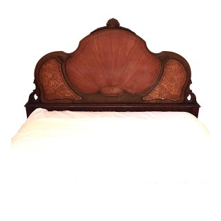 1930's-1940’s French Provincial/Rococo Inspired Ornate Tiara Style Headboard For Sale