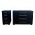 1950s Raymond Loewy for Mengel Chest of Drawers and Nightstand Set of 2 in Black With Glass Tops For Sale