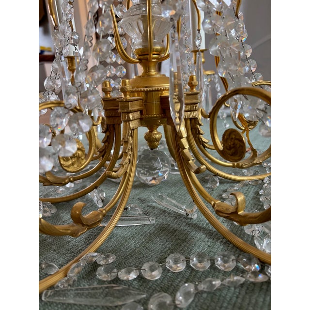French Style Dore' Bronze and Crystal Chandeliers With 6 Lights For Sale - Image 11 of 13