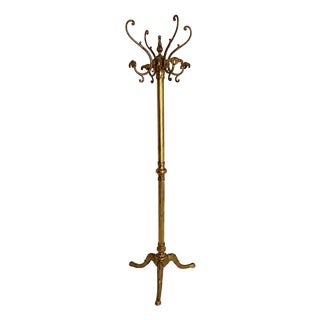 Italian Brass Coat Rack with Rotating Crown, 1960s For Sale