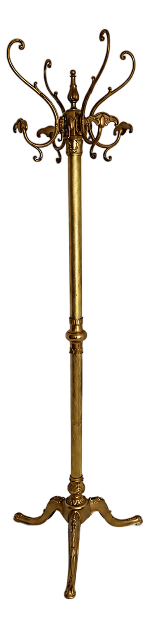 Italian Brass Coat Rack with Rotating Crown, 1960s