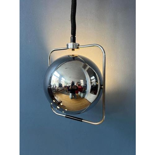 Mid-Century Modern Gepo Eyeball Pendant Lamp in Chrome For Sale - Image 13 of 13