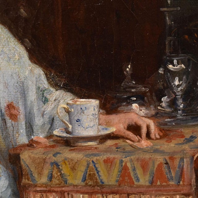 Gustave François Lasellaz, Interior Scene, 1800s, Oil on Canvas, Framed For Sale - Image 7 of 12