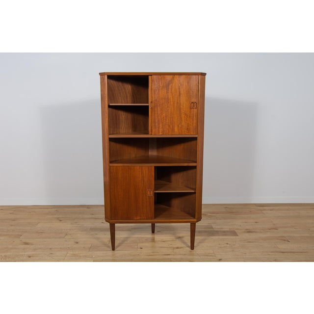 Wood Mid-Century Modern Teak Corner Cabinet, 1960s For Sale - Image 7 of 15
