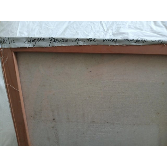 Textile "The Lovers" Original Acrylic on Canvas by Angelo Franco For Sale - Image 7 of 10