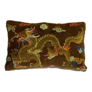 Vintage Hand-Woven Dragon Pillow