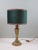 Vintage Brass Table Lamp with Custom Green Velvet Shade and Panther Trim from JAB Anstoetz, 1970 For Sale - Image 4 of 11