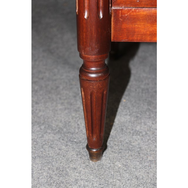 Antique French Louis XVI Style Brass Mounted Marble Top Commode For Sale - Image 12 of 15