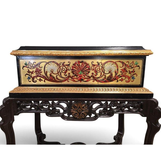 19th Century 19th Century French Boulle Marquetry Jardinière in Gilt Brass, Silver and Inlays, 1880 For Sale - Image 5 of 15