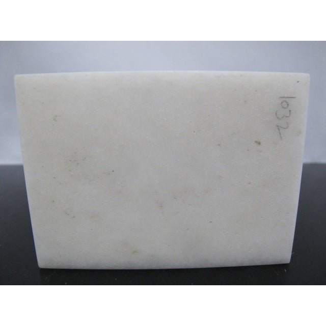 Taj Mahal White Marble Lapis Lazuli Flower Inlaid Jewelry Trinket Box With Lid For Sale - Image 12 of 12