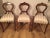 Beautiful set of 6 pcs Biedermeier 1820 Viennese dining chairs, walnut with delicate inlay. Lyra shaped backs. attributed...