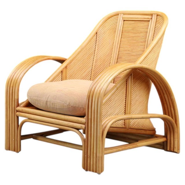 Vintage Italian Bamboo and Rattan Lounge Chair, Italy, 1970s For Sale - Image 9 of 9