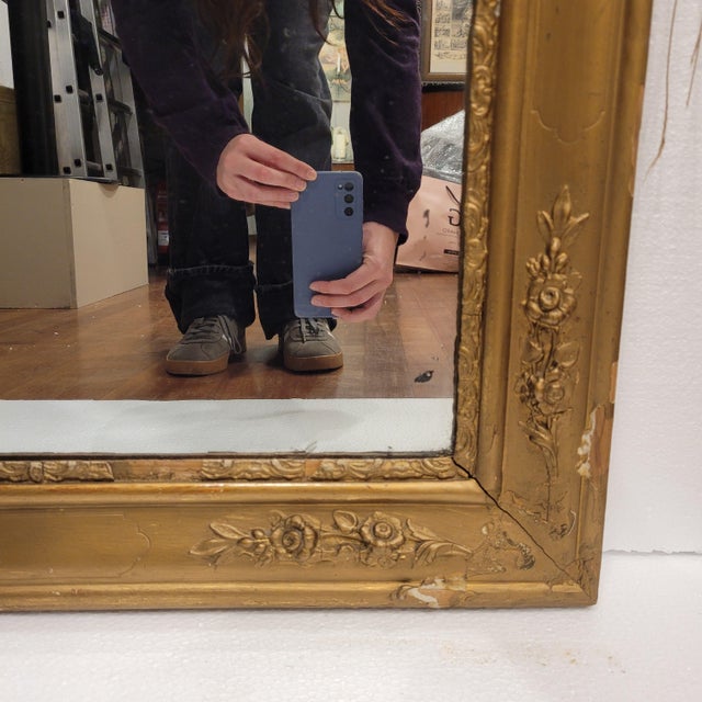 19th Century Isabeline Wall Mirror in Gilded Wood, Spain, 1890s For Sale - Image 12 of 18