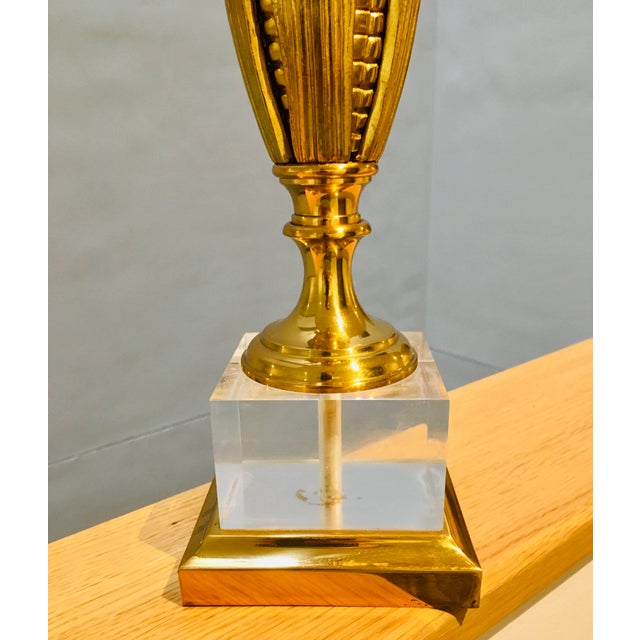 Mid-Century Modern Brass Corn Lamp attributed Maison Charles, 1960s For Sale - Image 3 of 12