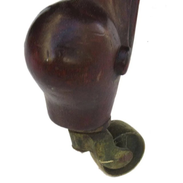 Grand Carved Mahogany Armchair c 1890 "Santa's Chair" Original Cut Velvet Chair For Sale In Denver - Image 6 of 10