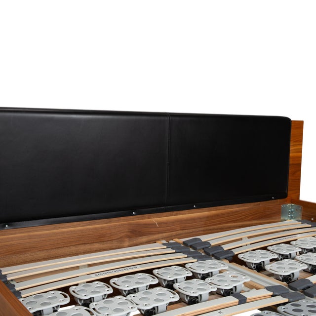 Wood Leather Bed Frame in Brown Black with Manual Function by Hülsta For Sale - Image 6 of 18
