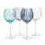 Kenneth Ludwig Chicago Portofino Aqua Blue - White Dot Wine Glasses - Set of Six For Sale - Image 4 of 5