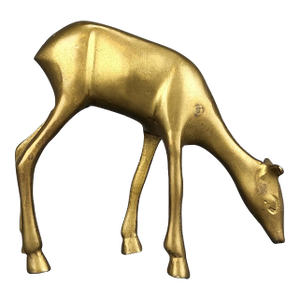 Vintage Solid Brass Doe Deer Statue