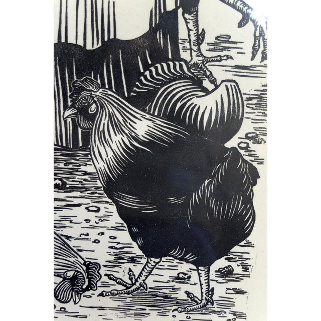 French Artist, Peasants, 1970, Woodcut Prints, Set of 2 For Sale - Image 7 of 13