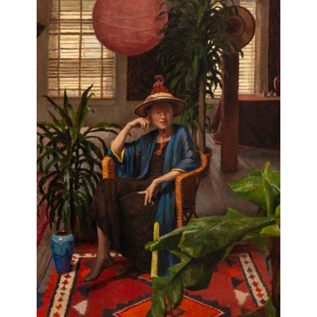 Jim McVicker (American, b. 1951), "The African Hat", Oil on Linen, 1992, signed, titled, dated, and Gump's Gallery label,...
