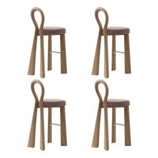 Mary III Bar Chairs in Wood by Ottiu, Set of 4 For Sale
