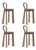 Mary III Bar Chairs in Wood by Ottiu, Set of 4 For Sale