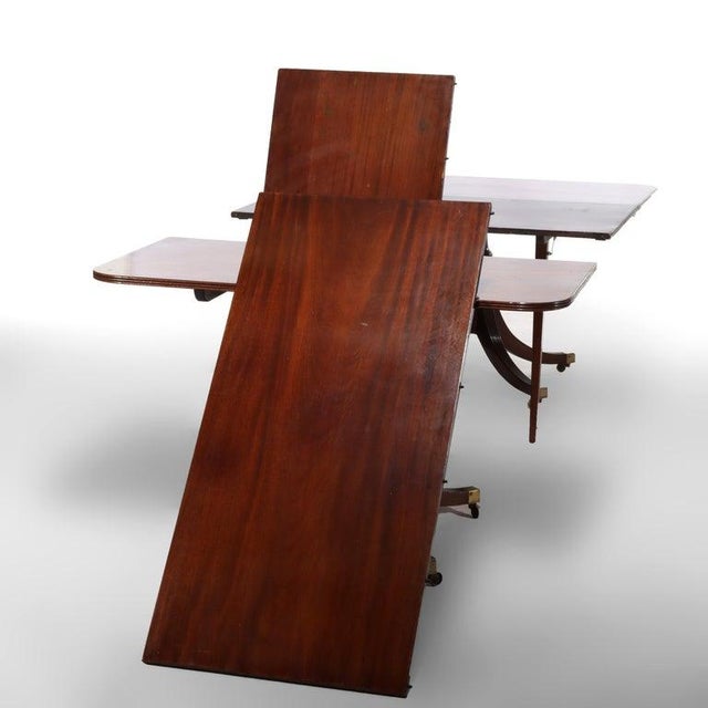 Duncan & Phyfe Style George III Mahogany Banquet Table With Three Leaves C1820 For Sale - Image 15 of 17