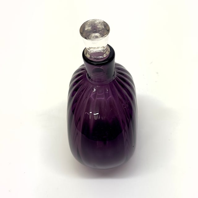 Amethyst Amethyst Glass Bottle Curation - Group of 3 For Sale - Image 8 of 9