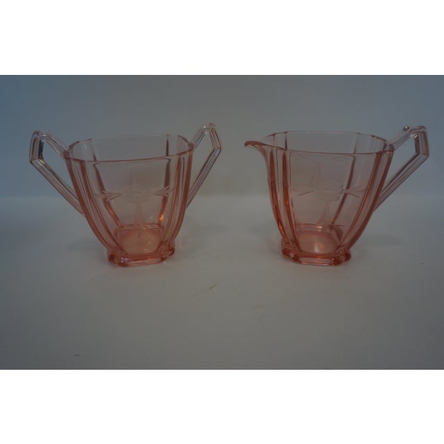 Elevate your next high tea or brunch with this beautiful, 7-piece "instant collection" of vintage Pink Depression Glass....