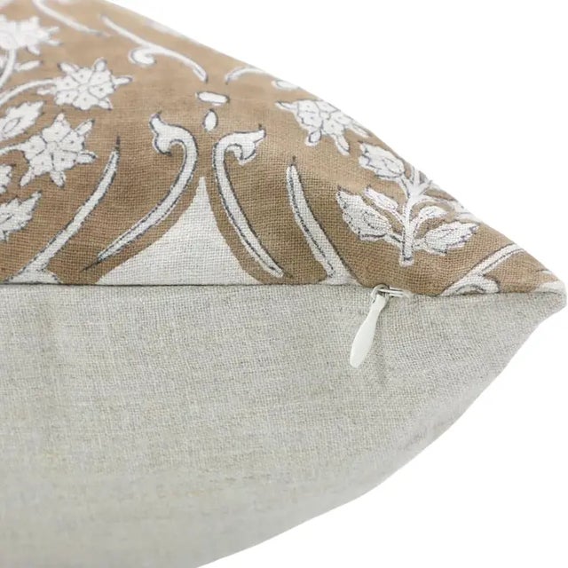 Infuse your living space with bold elegance through the "Vishal Pushp" block print handmade cushion cover. Handcrafted on...